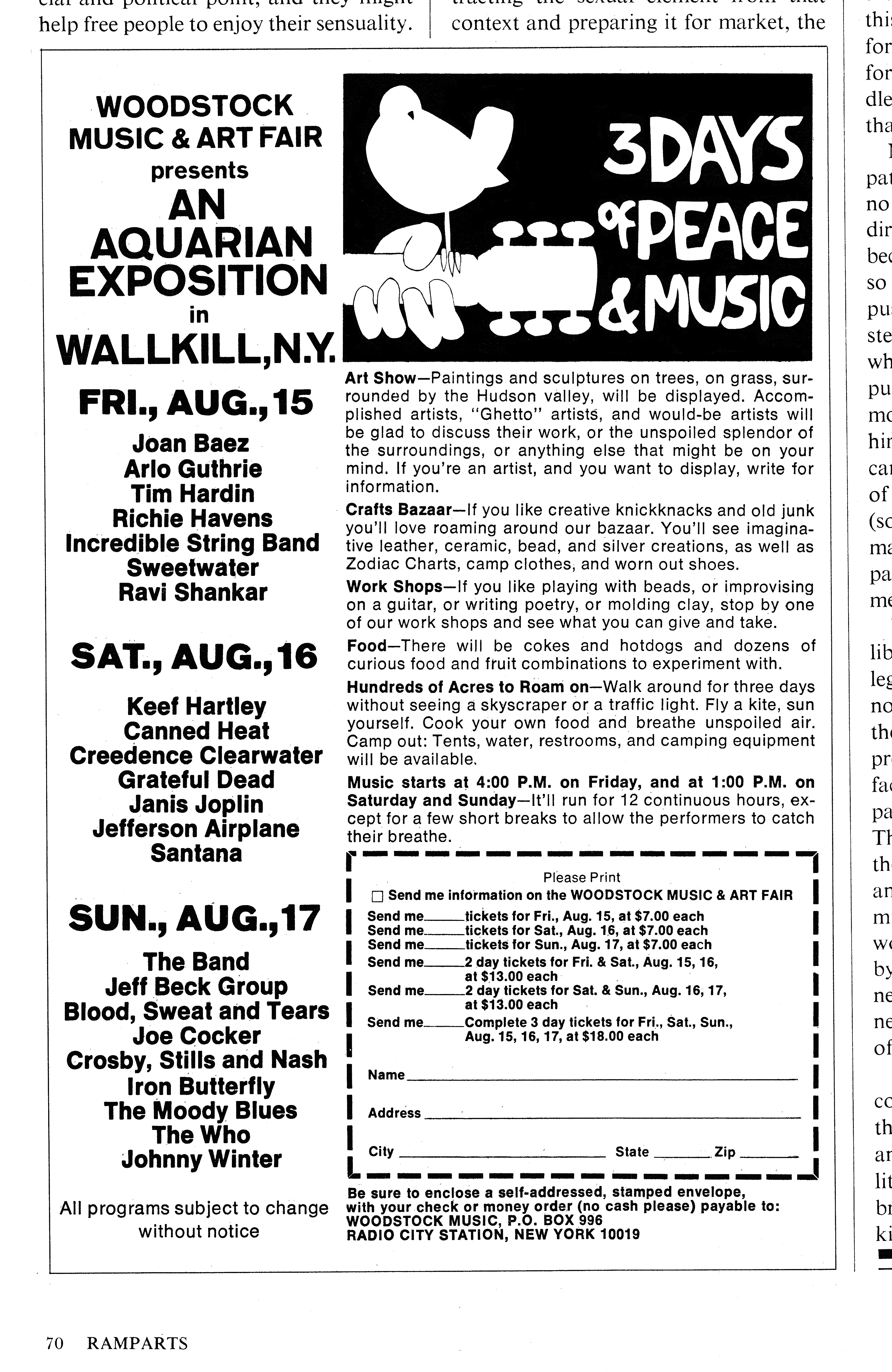 woodstock festival ad