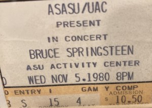 Springsteen 1980 concert ticket