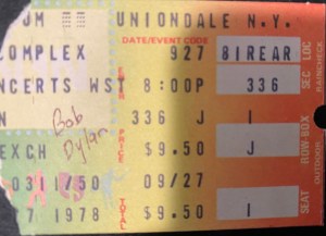 Bob Dylan 1978 concert ticket