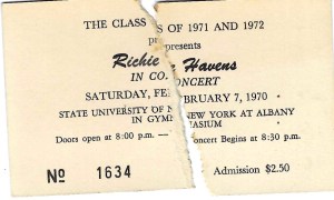 Richie Havens Albany concert ticket