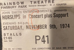 Horslips concert ticket