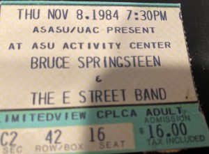 Bruce Springsteen concert ticket 1984
