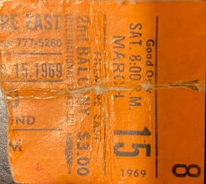 Procol Harum at Fillmore East concert ticket