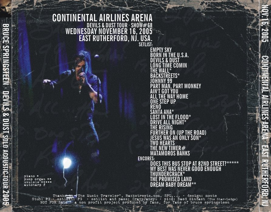 Bruce Springsteen 2005 New Jersey setlist