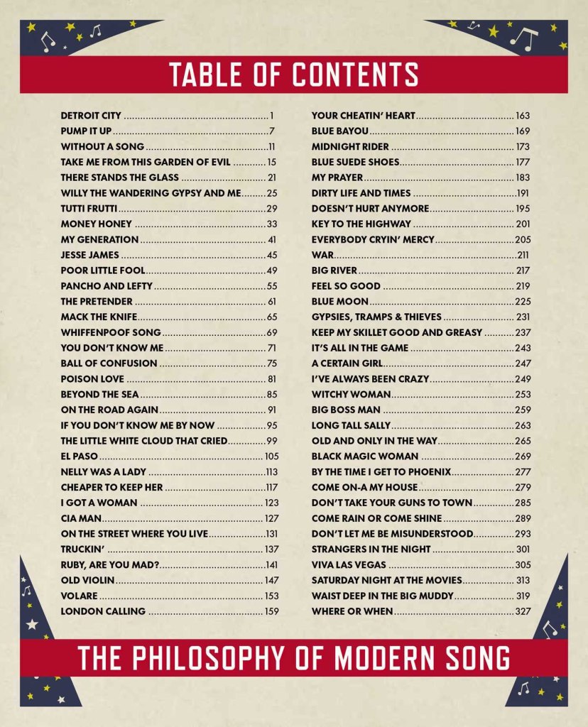 Bob Dylan's The Philosophy of Modern Song Table o Contents
